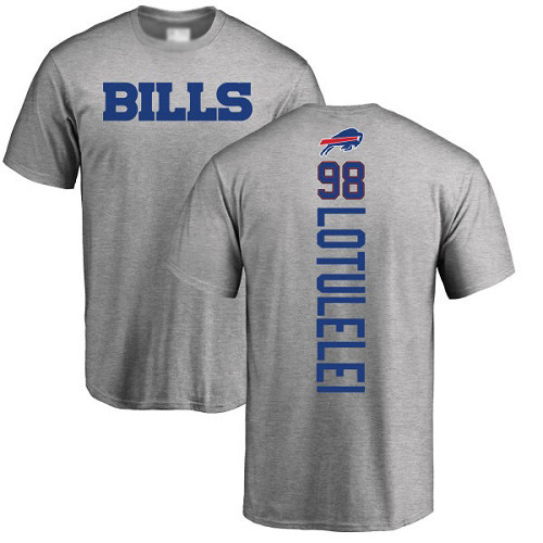 Men NFL Buffalo Bills #98 Star Lotulelei Ash Backer T Shirt->nfl t-shirts->Sports Accessory